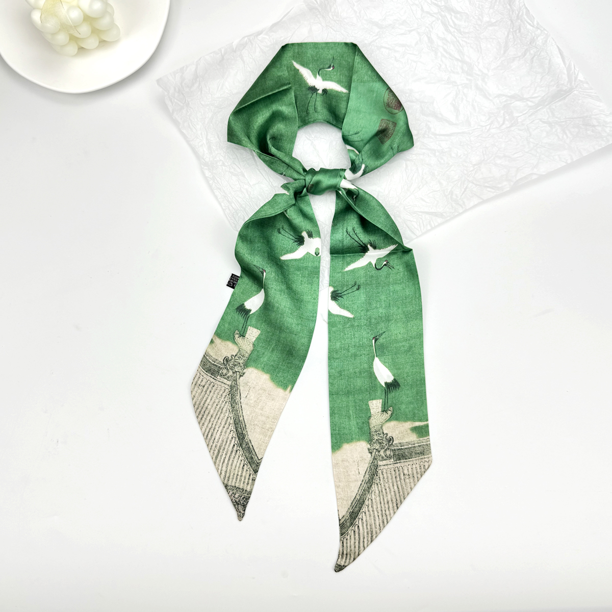 Ascot Neck Scarf - New Ribbon Silk Long Scarf Women