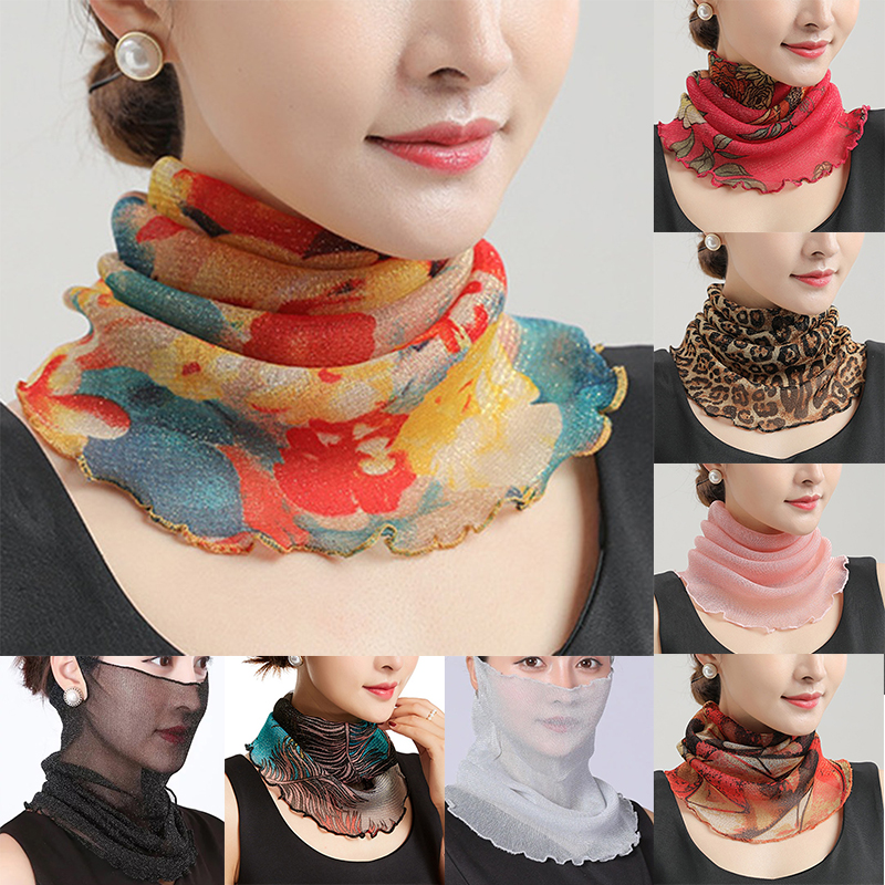 Silk Neck Scarf - Spring Summer Chiffon Neck Collar Scarf