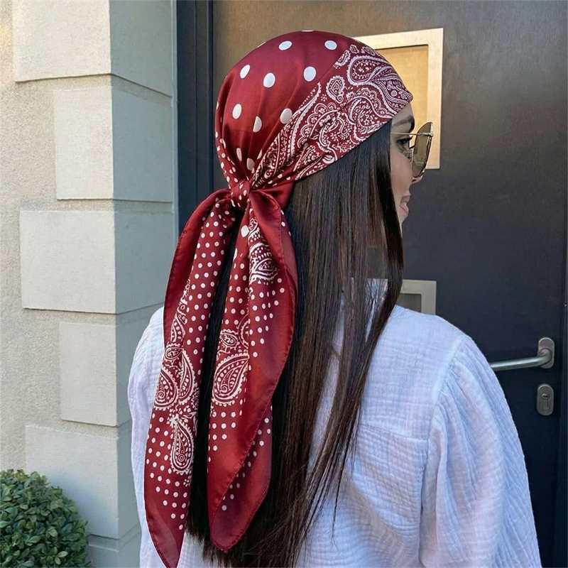Scarf Silk Square - 90cm Luxury Brand 2026 Dot Print