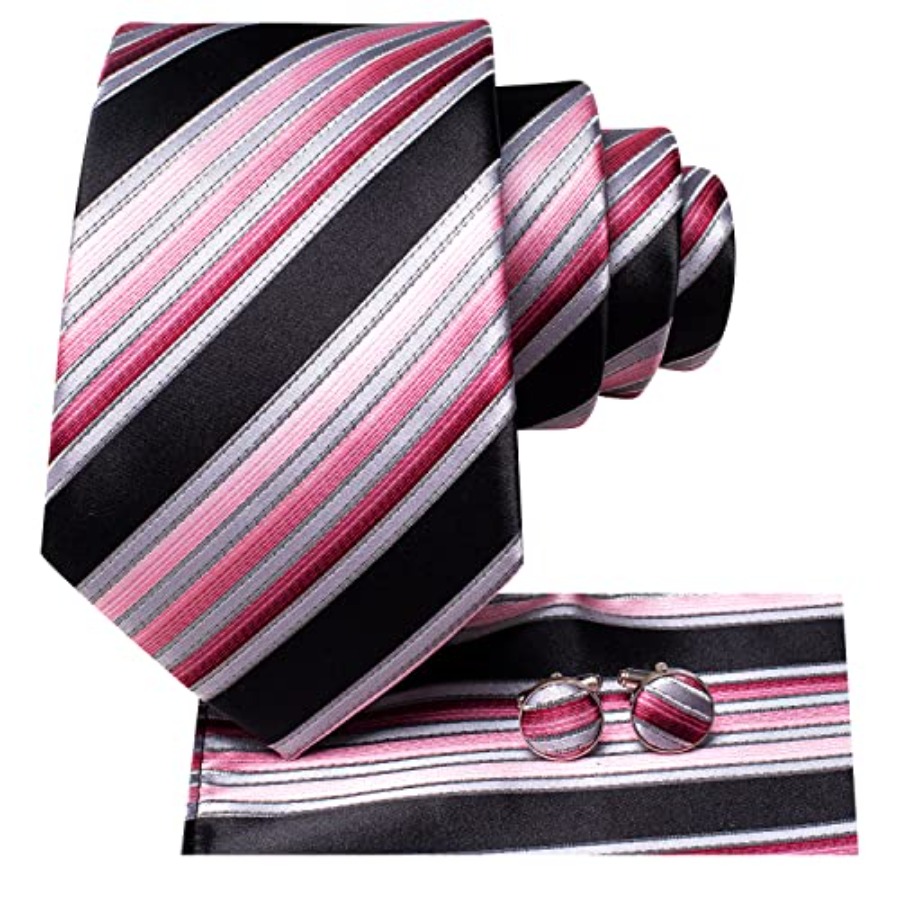 Men Ties Sets Silk Stripe Pais - Pocket Square Set 리뷰 및 가격