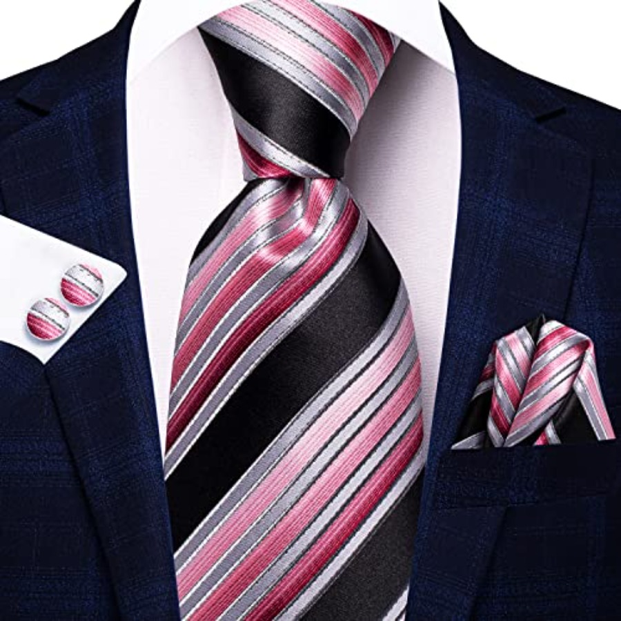 Men Ties Sets Silk Stripe Pais - Pocket Square Set 리뷰 및 가격