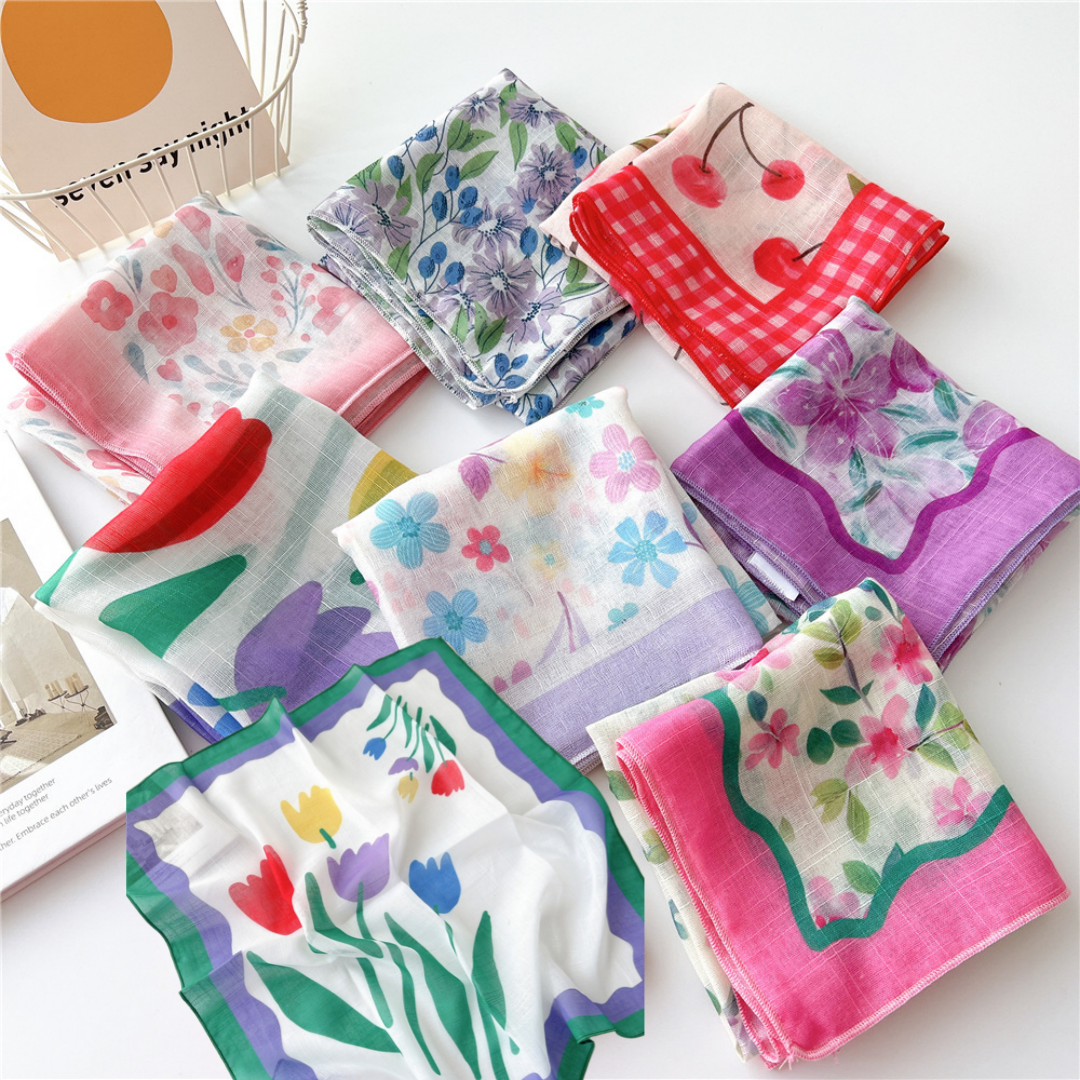 Spring Autumn Scarf Chic Fashi - Bandana Cotton 리뷰 및 가격