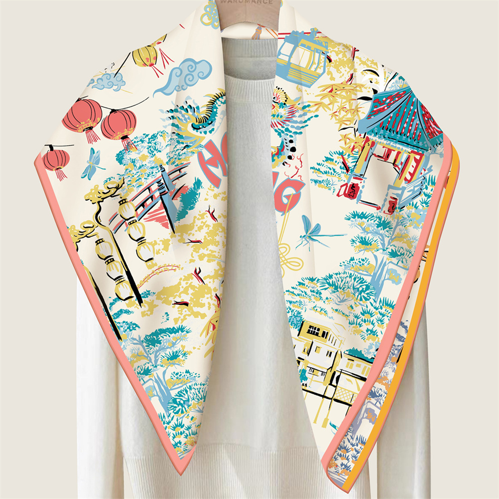 90CMTwill Silk Scarf Women Dou - Face Scarf Mask 리뷰 및 가격