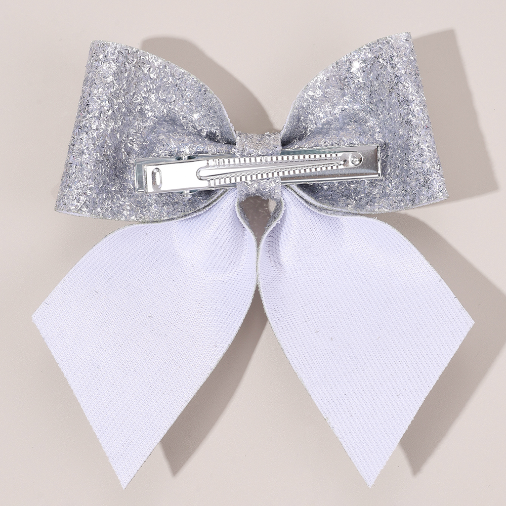 6Pcs Sparkling Bow Hair Clips  - Tie Clip Silver 리뷰 및 가격