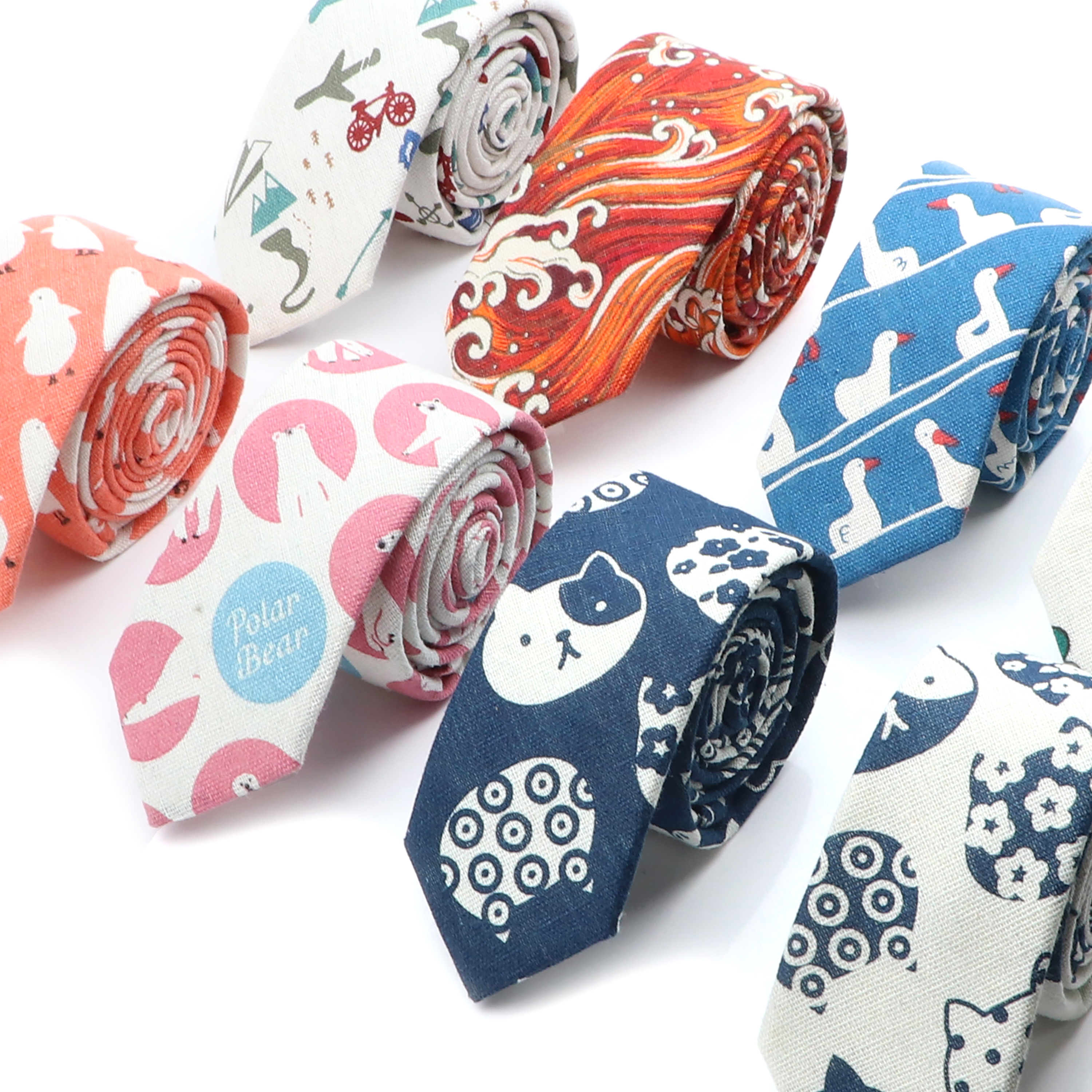 Novelty Cartoon Linen Tie For  - Skinny Tie Men 리뷰 및 가격