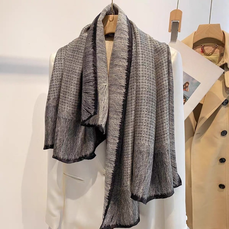 Oversized 110x110cm Real Silk  - Pashmina Wrap Large 리뷰 및 가격