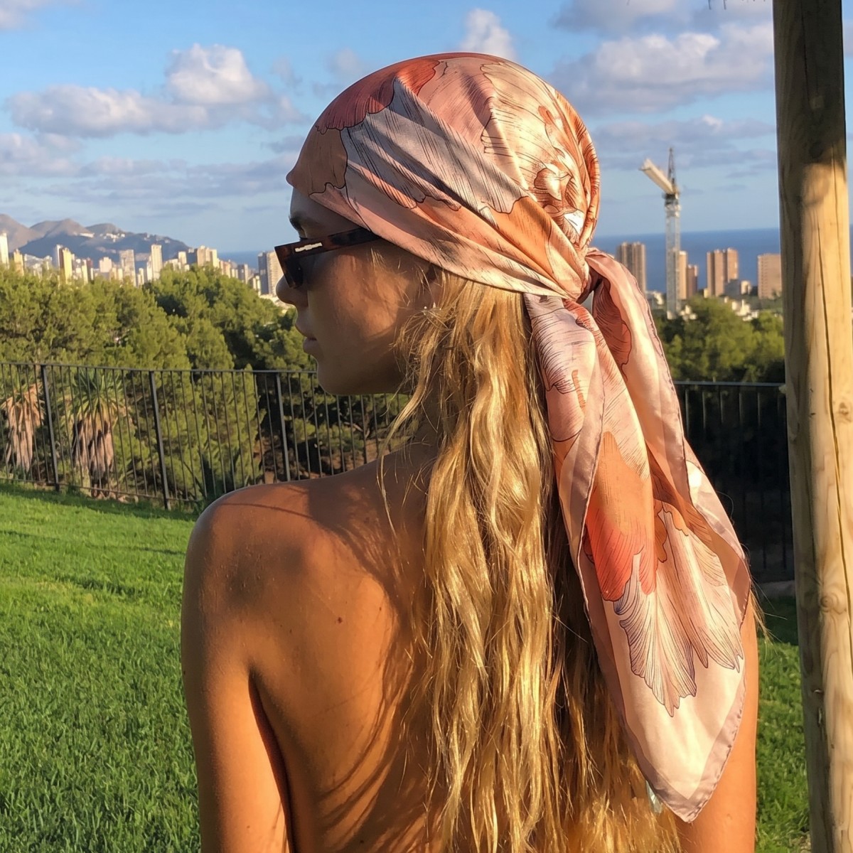 Women Silk Square Scarf Lady B - Pashmina Wrap Large 리뷰 및 가격