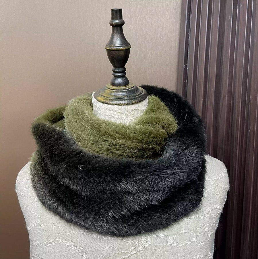 Ombre Color Genuine Mink Fur S - Infinity Scarf Knit 리뷰 및 가격