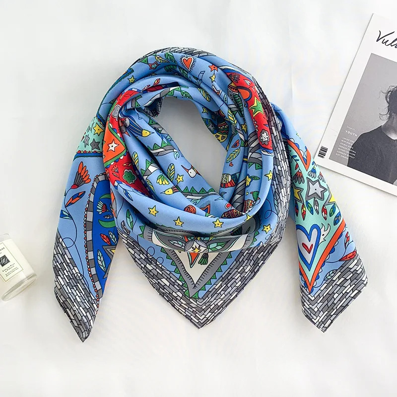 2024 90*90cm Square Scarf Twil - Bandana Cotton 리뷰 및 가격