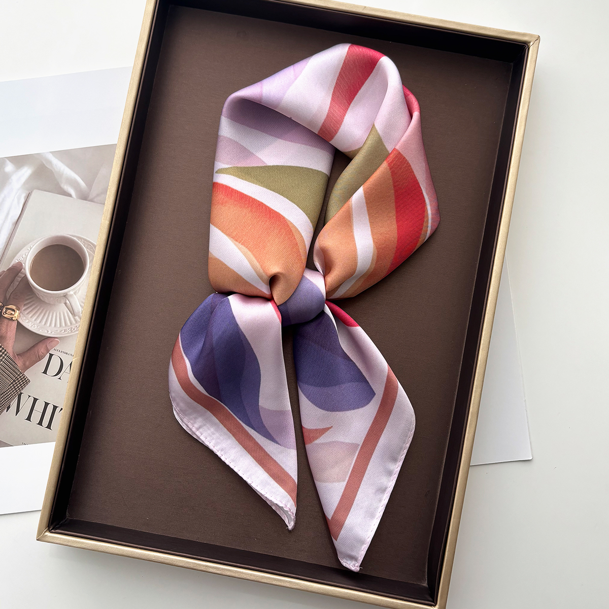 Design Print Women Silk Imitat - Scarf Silk Square 리뷰 및 가격
