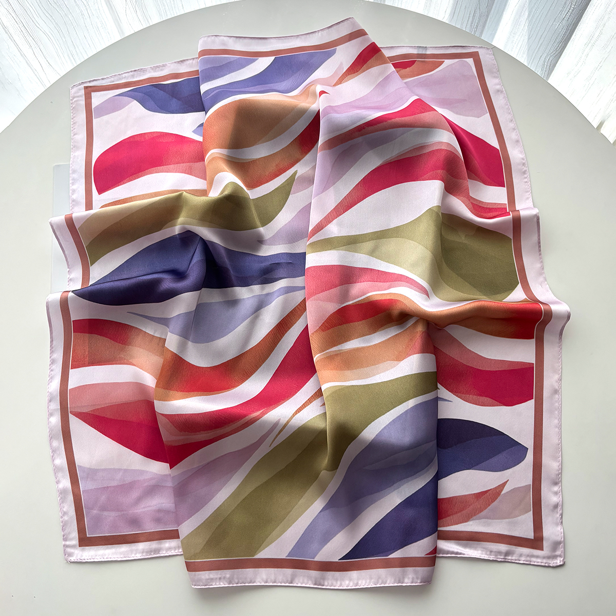 Design Print Women Silk Imitat - Scarf Silk Square 리뷰 및 가격
