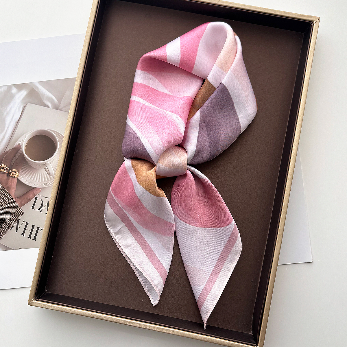 Design Print Women Silk Imitat - Scarf Silk Square 리뷰 및 가격