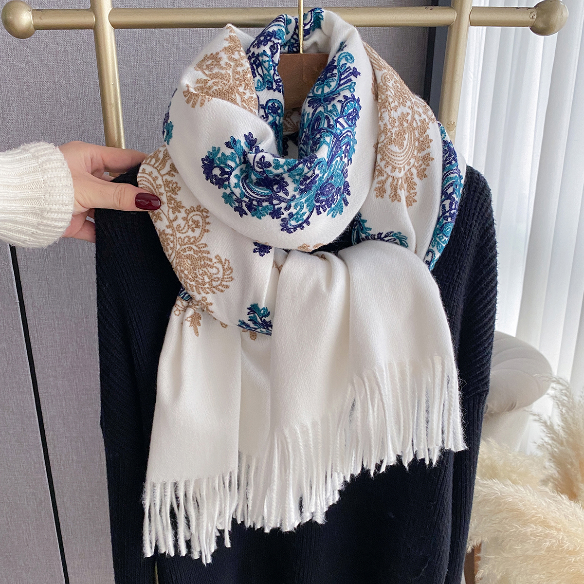 Women Fashion Winter Warm Cash - Woven Scarf Blanket 리뷰 및 가격