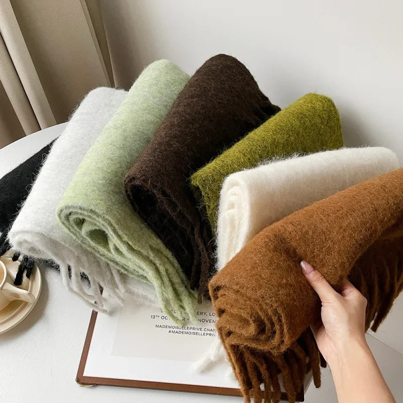 Scarf Lady Autumn Winter Solid - Muffler Men Wool 리뷰 및 가격