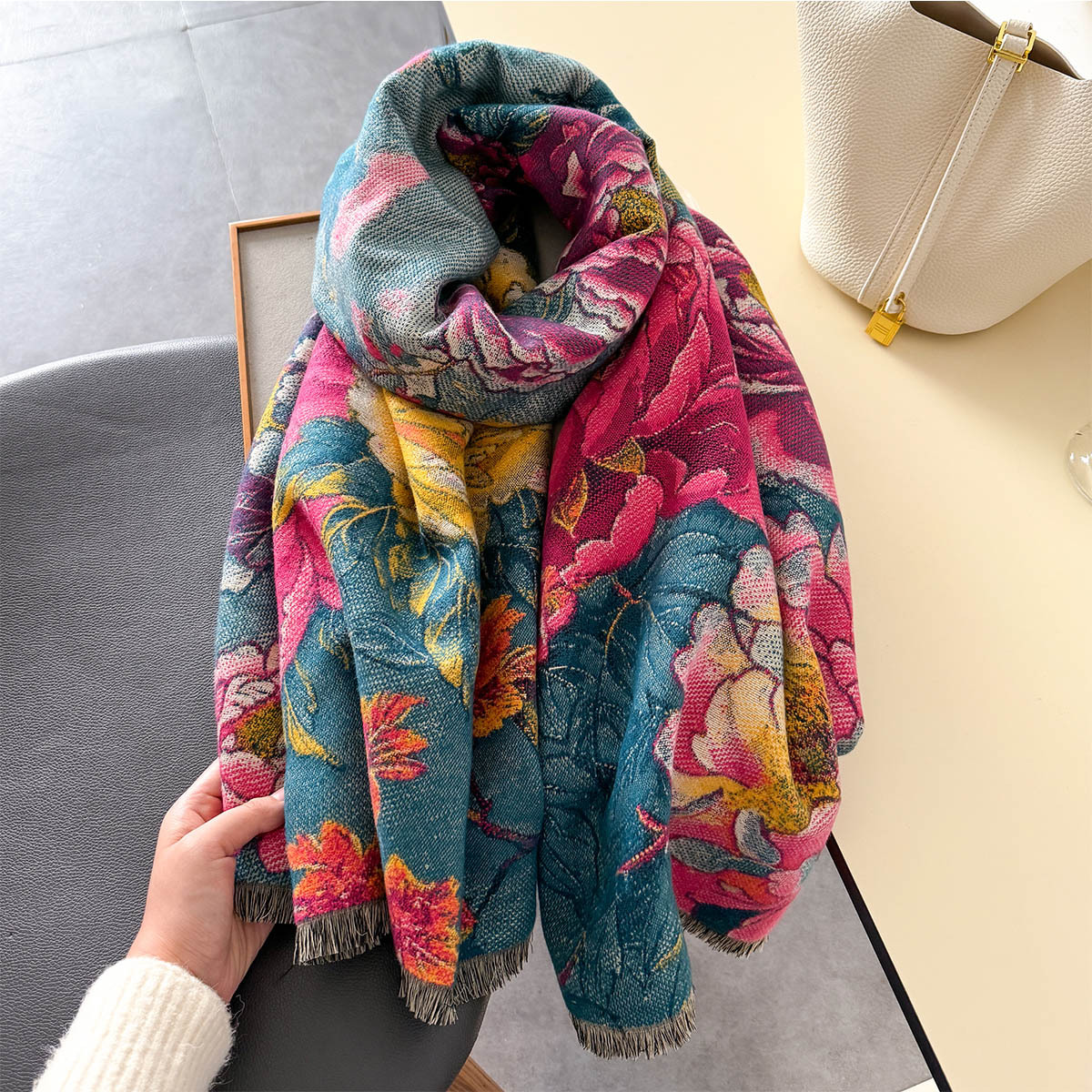 Warm Cashmere Scarf Women Shaw - Woven Scarf Blanket 리뷰 및 가격