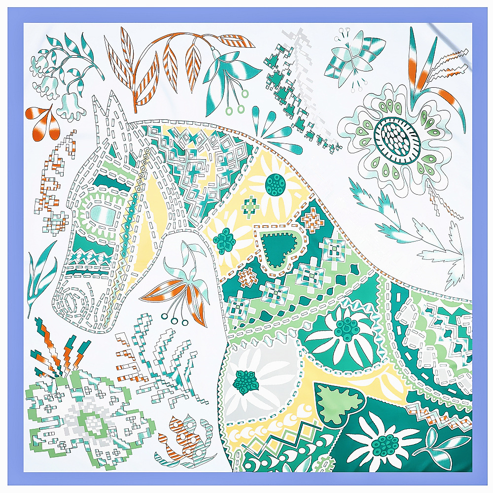 130cm Brand Women Scarves Desi - Silk Neck Scarf 리뷰 및 가격