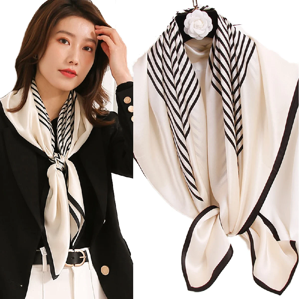 Vintage 100% Silk Scarf Women  - Silk Tie Striped 리뷰 및 가격