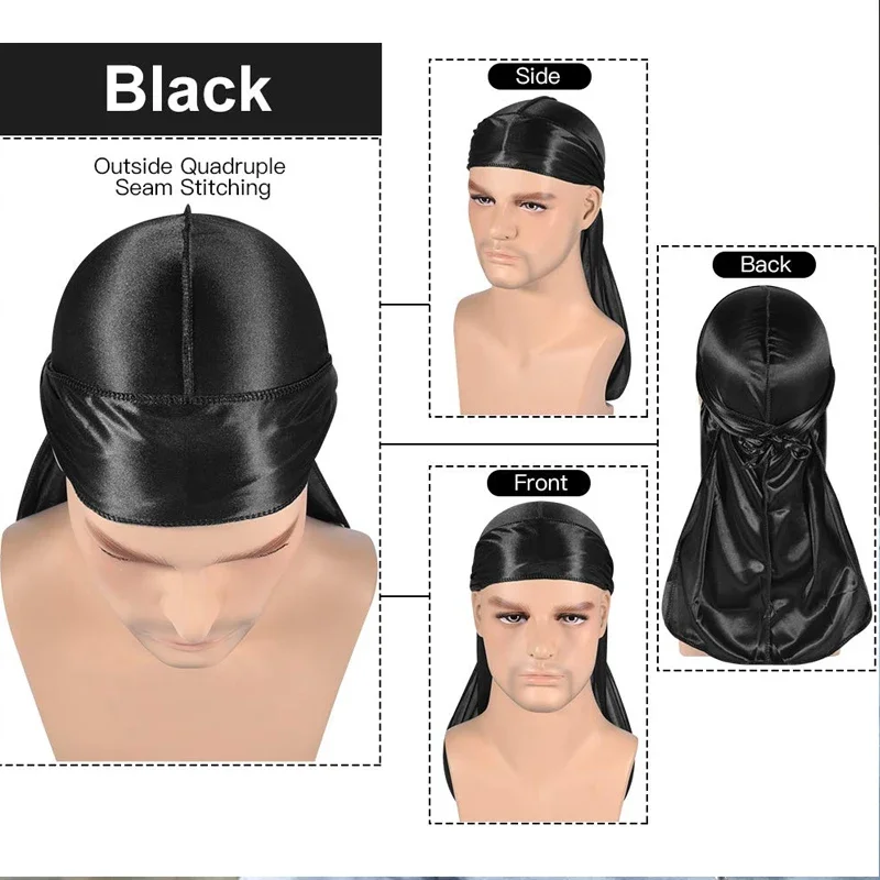 New silk Durag Bandana Turban  - Bandana Doo Rag 리뷰 및 가격