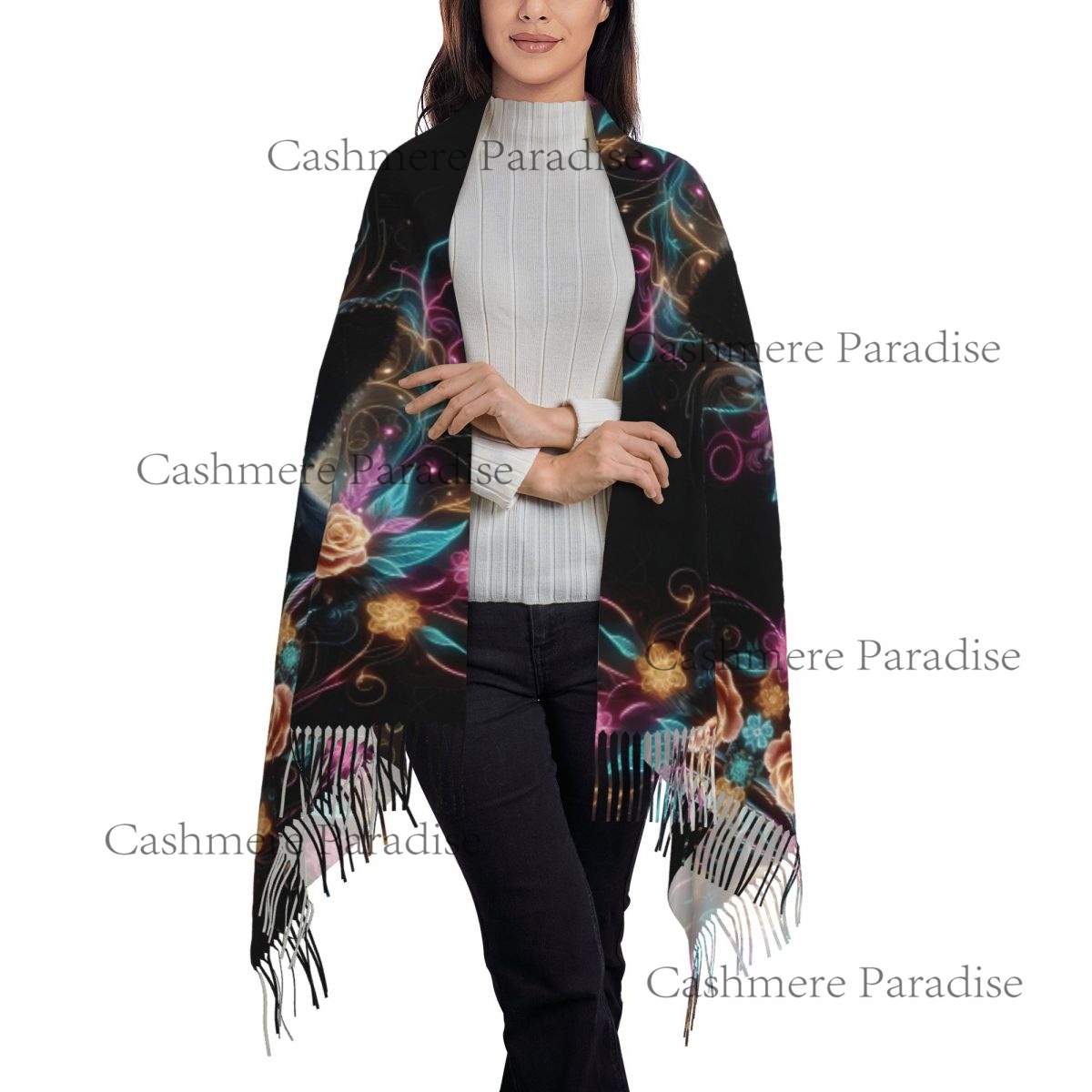 Mexico Skull Woman Vintage Sty - Pashmina Wrap Large 리뷰 및 가격