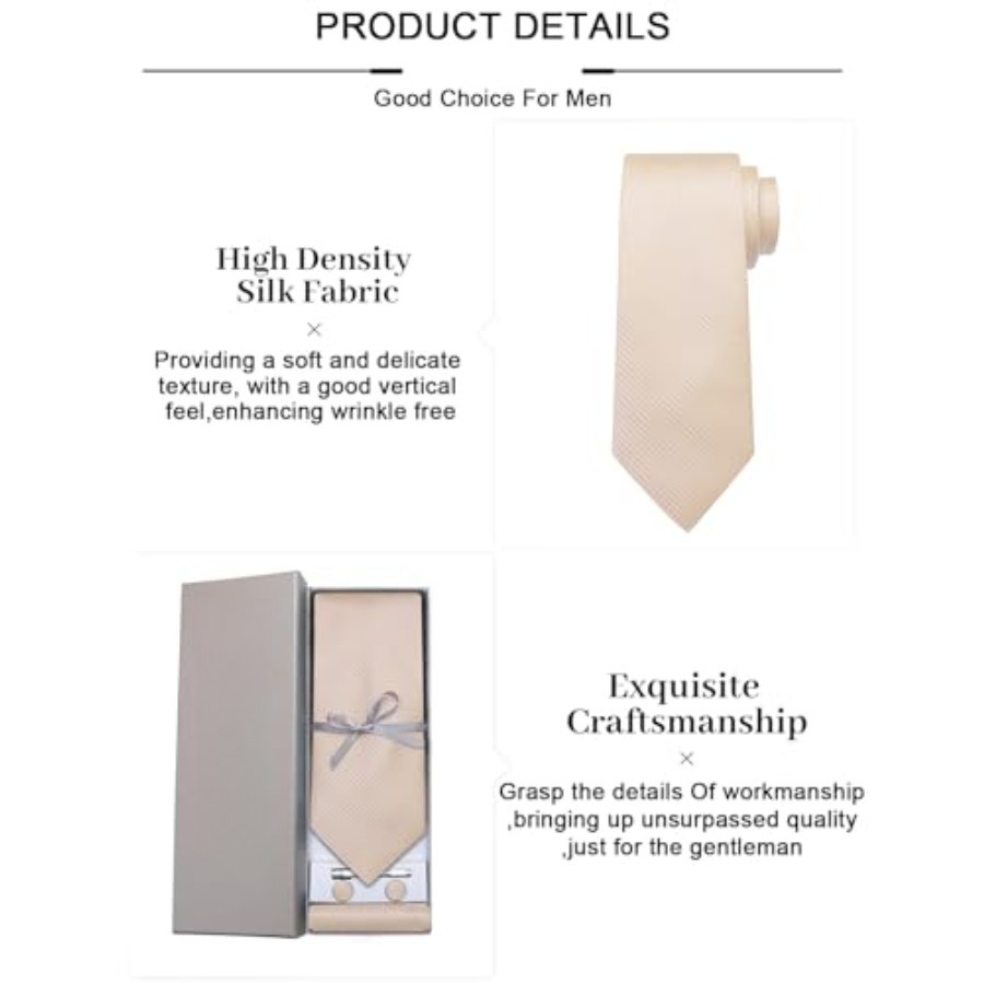 Plaid Ties for Men Silk Checke - Pocket Square Set 리뷰 및 가격