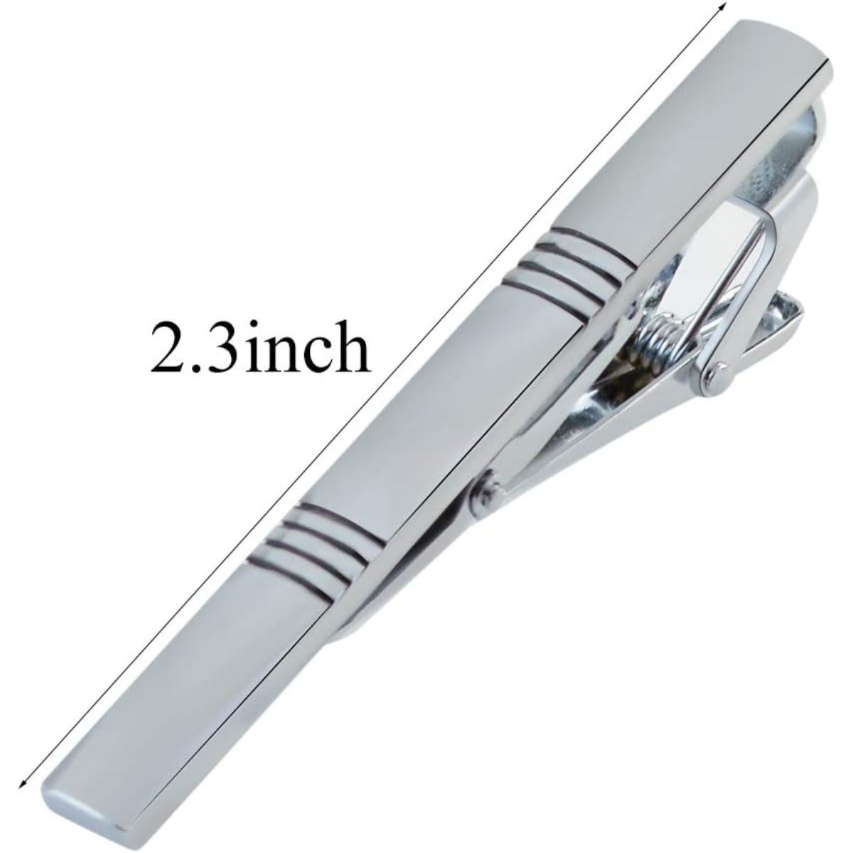 Set of 4 Silver Metal Necktie  - Tie Clip Silver 리뷰 및 가격