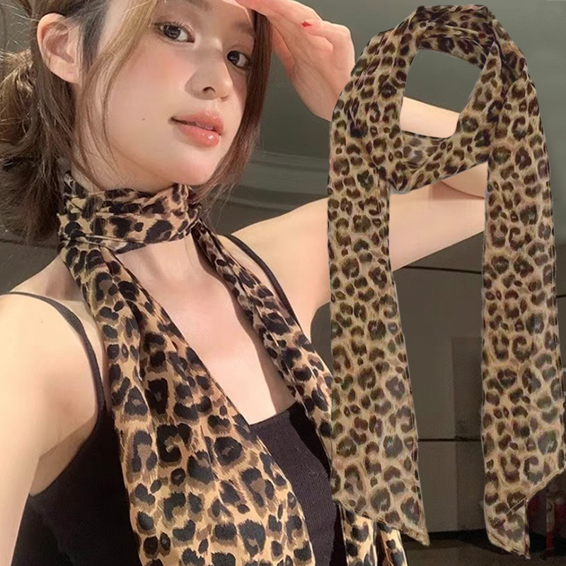Leopard Print Scarf Retro Polk - Silk Tie Striped 리뷰 및 가격