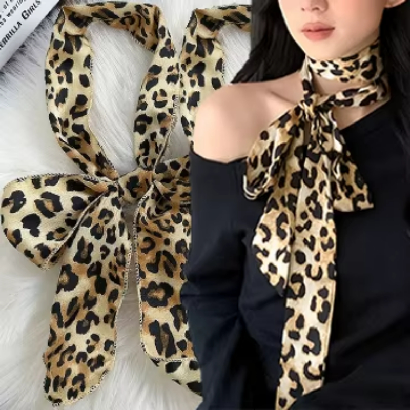 Leopard Print Scarf Retro Polk - Silk Tie Striped 리뷰 및 가격