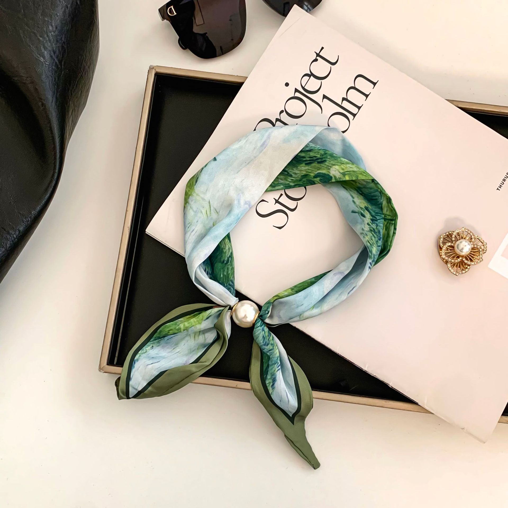 Cashew Flower Silk Scarf Effor - Silk Neck Scarf 리뷰 및 가격