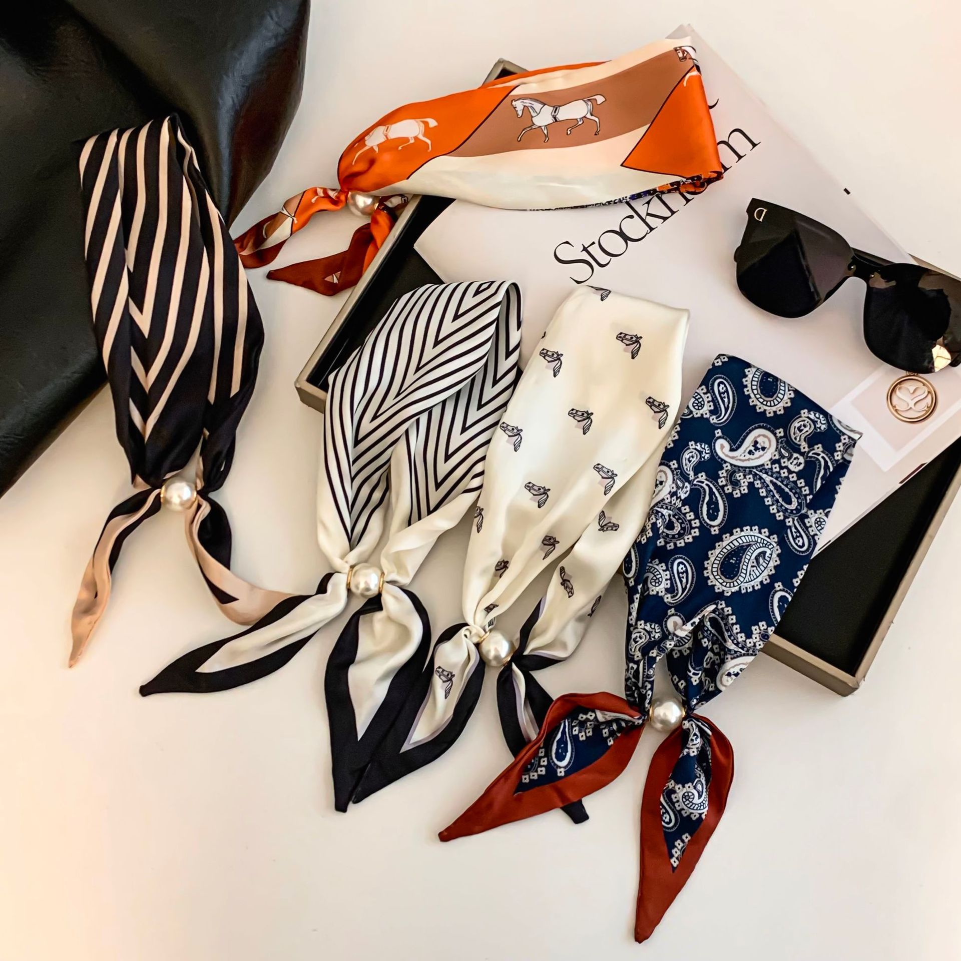Cashew Flower Silk Scarf Effor - Silk Neck Scarf 리뷰 및 가격