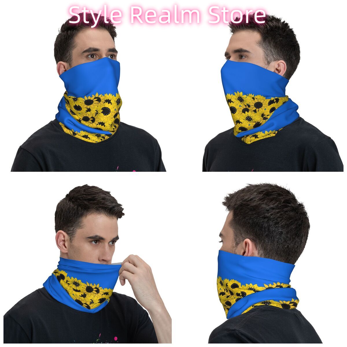 Blue Sunflower Printed Winter  - Neck Warmer Tube 리뷰 및 가격