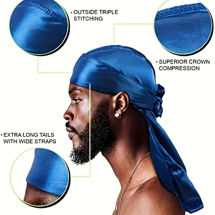 Men's Silk Durag Bonnet Bandan - Bandana Doo Rag 리뷰 및 가격