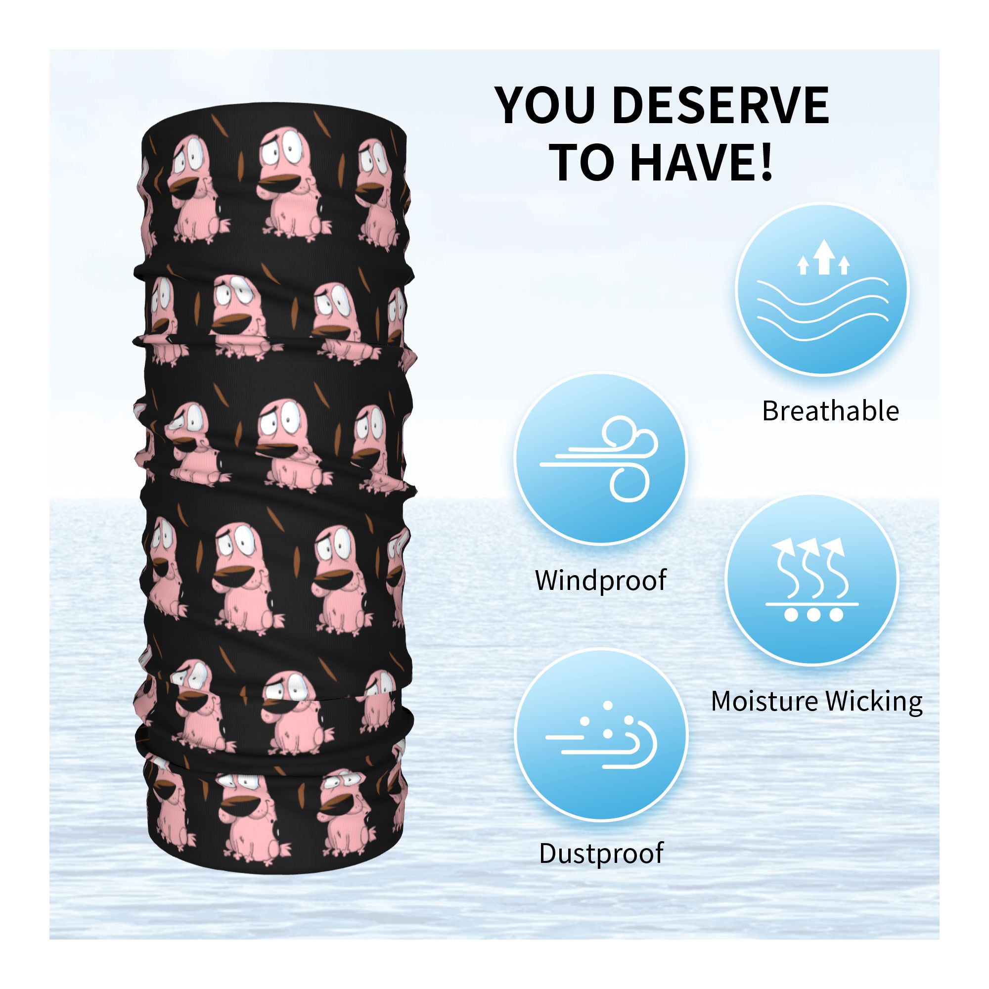 Custom Cartoon Courage Dog Win - Neck Warmer Tube 리뷰 및 가격