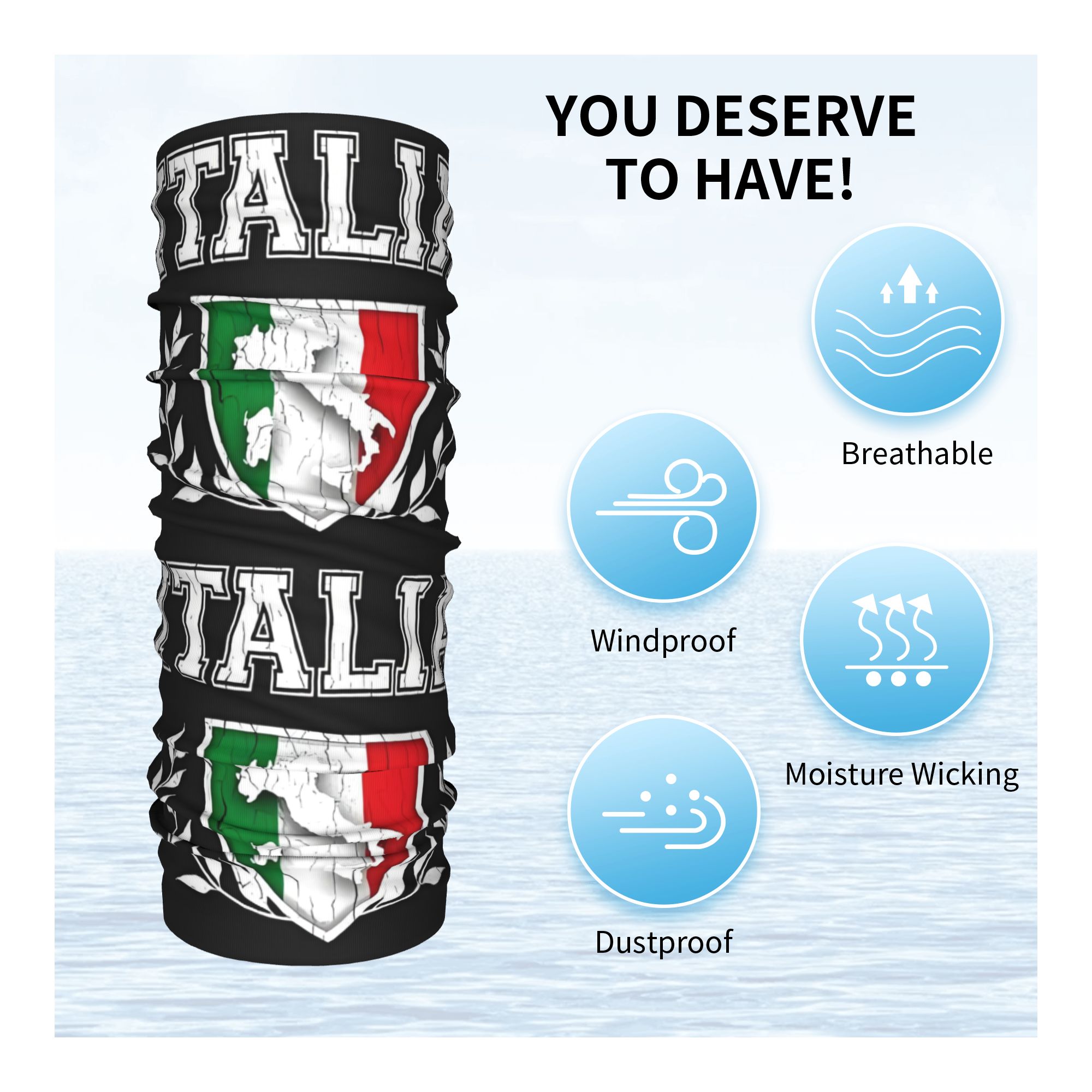 Custom Italy Flag Bandana Neck - Neck Warmer Tube 리뷰 및 가격
