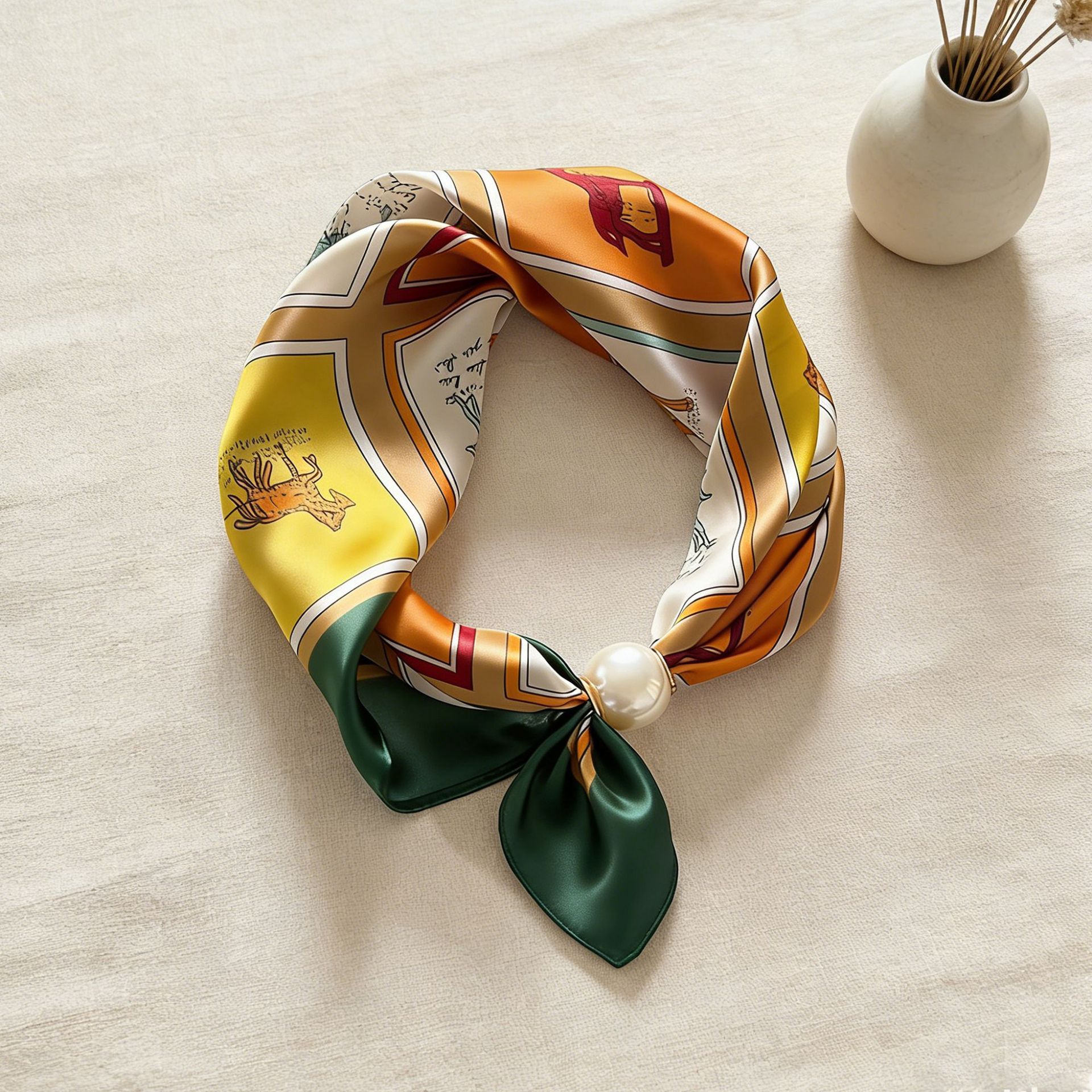 Scarf Chain Silk Lazy Magnetic - Ascot Neck Scarf 리뷰 및 가격