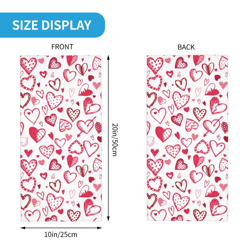 Pink Red Love Hearts Bandana N - Neck Warmer Tube 리뷰 및 가격