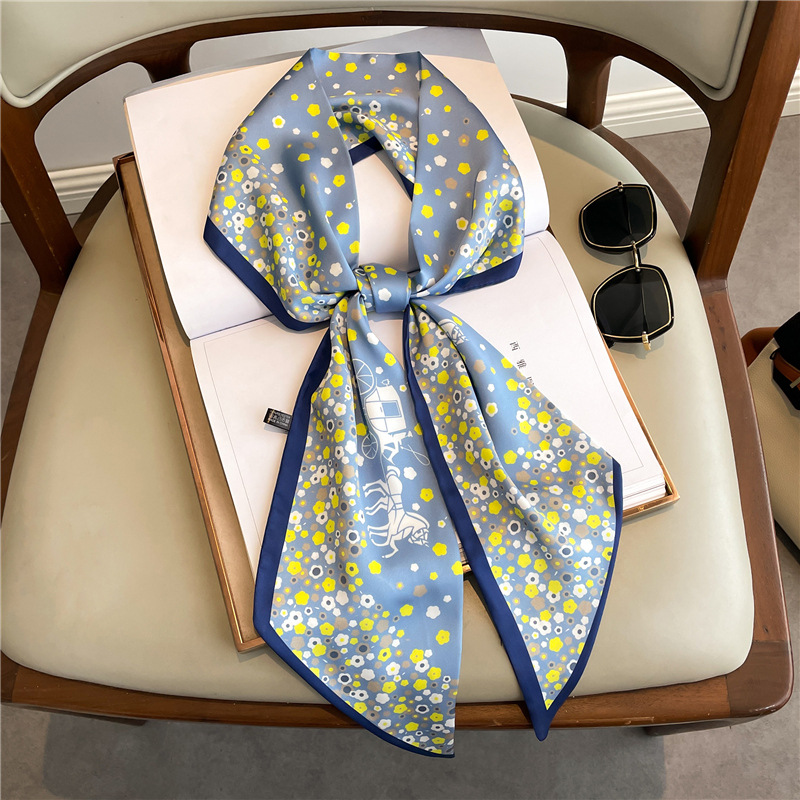Fashion Print Long Silk Scarf  - Ascot Neck Scarf 리뷰 및 가격