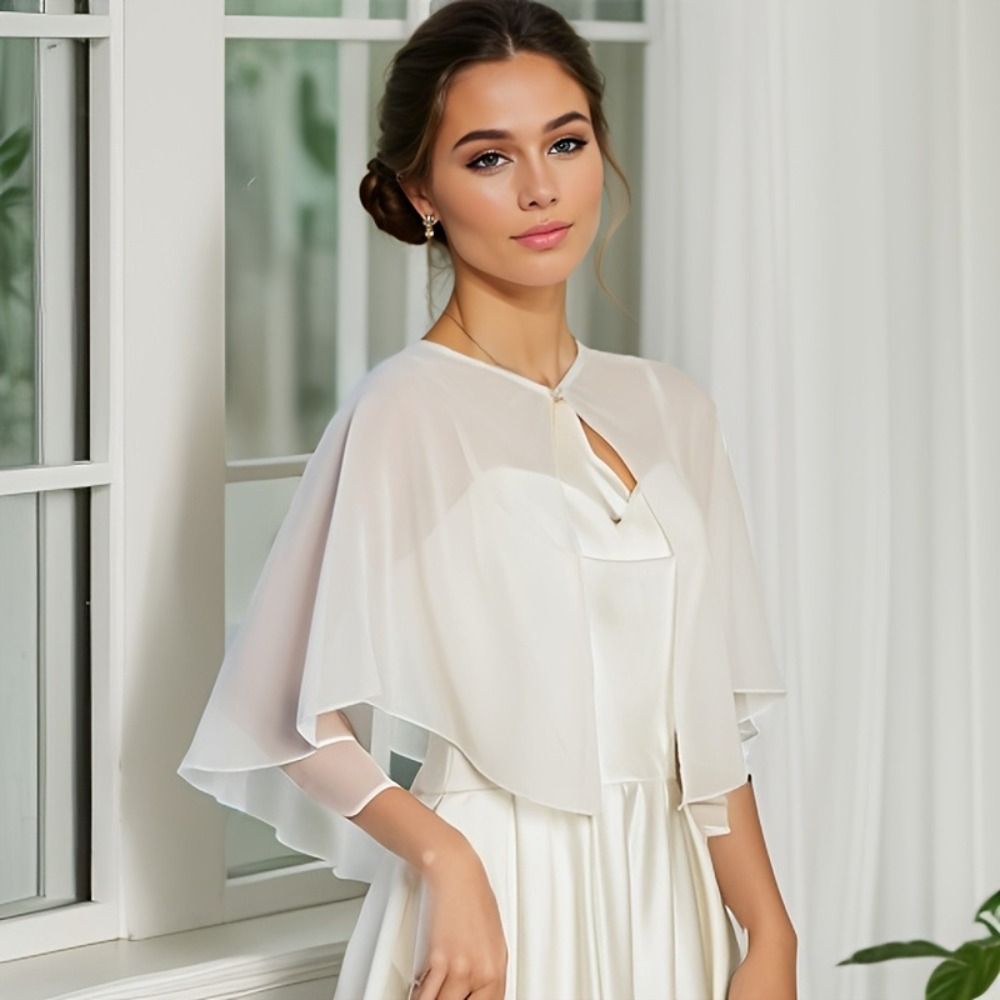 Vintage Sheer Chiffon Capelet  - Stole Wedding Shawl 리뷰 및 가격
