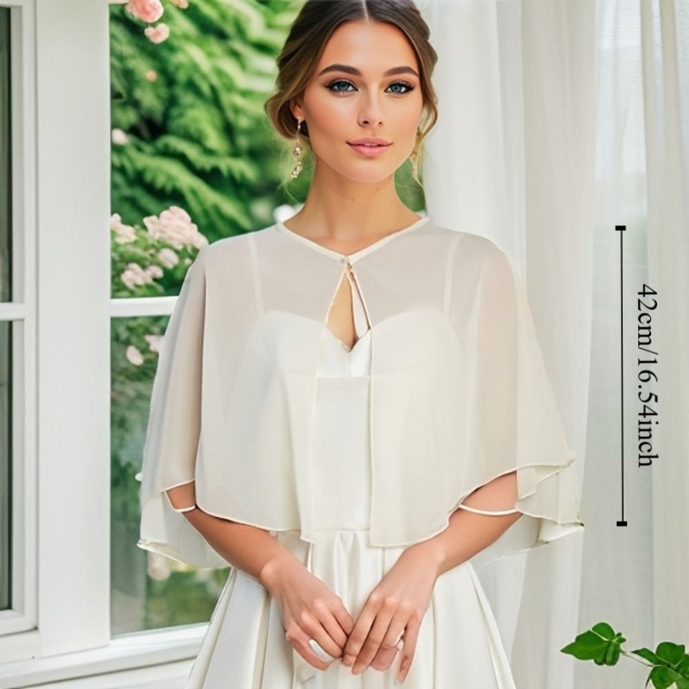 Vintage Sheer Chiffon Capelet  - Stole Wedding Shawl 리뷰 및 가격