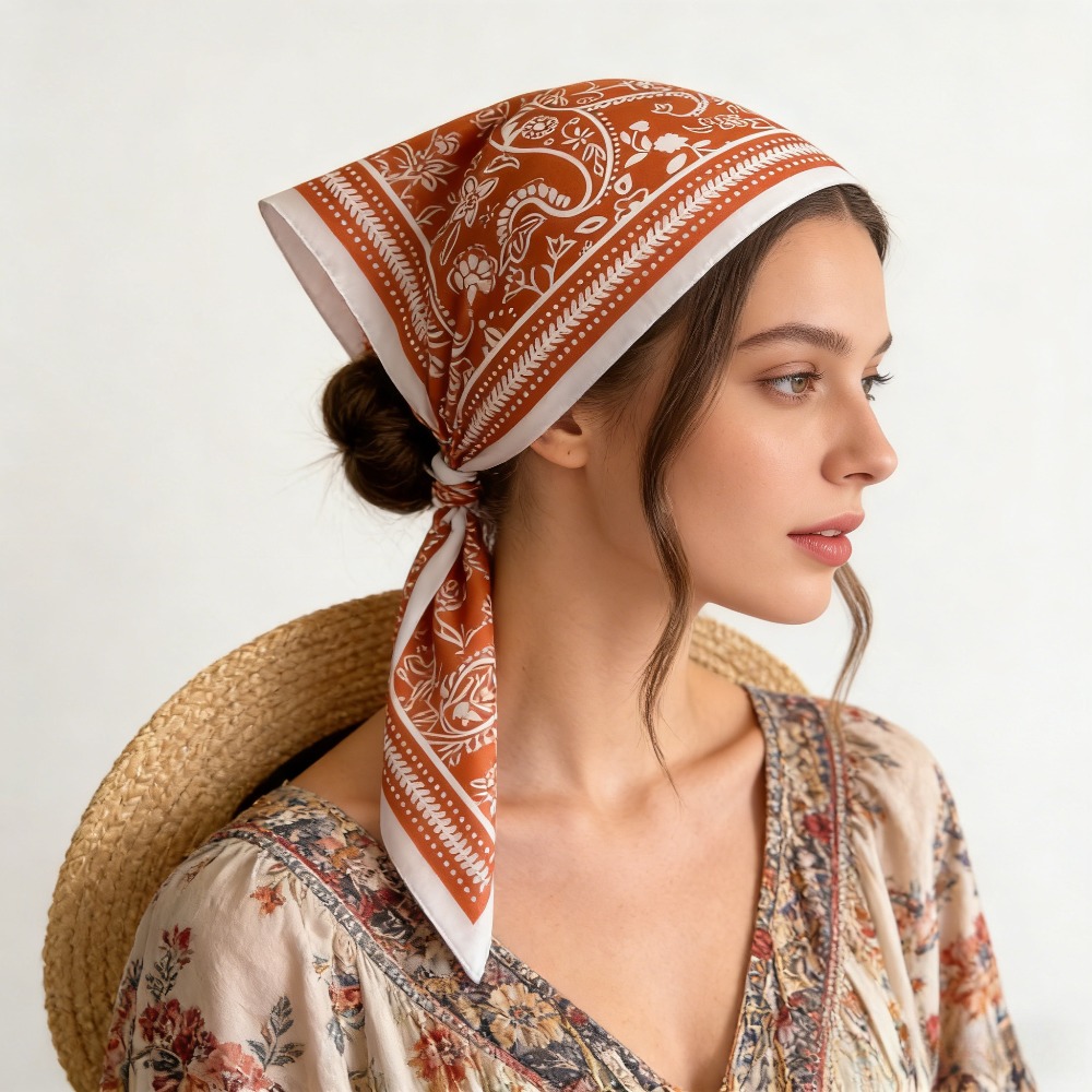 1Pc cashew print fashion silk  - Scarf Silk Square 리뷰 및 가격