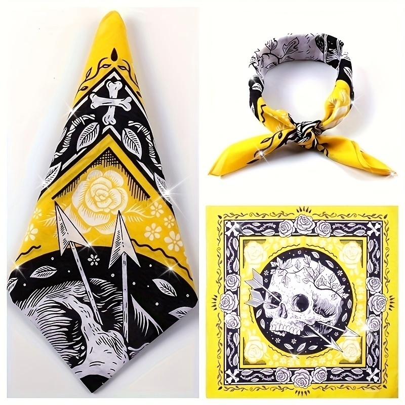Skull Arrow Retro Headscarf Sq - Bandana Cotton 리뷰 및 가격