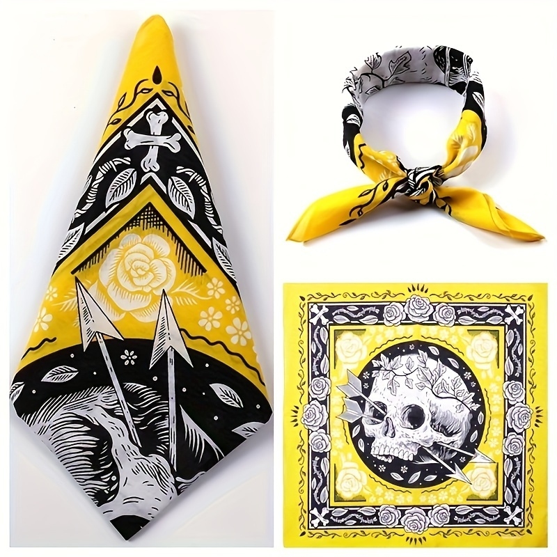 Skull Arrow Retro Headscarf Sq - Bandana Cotton 리뷰 및 가격
