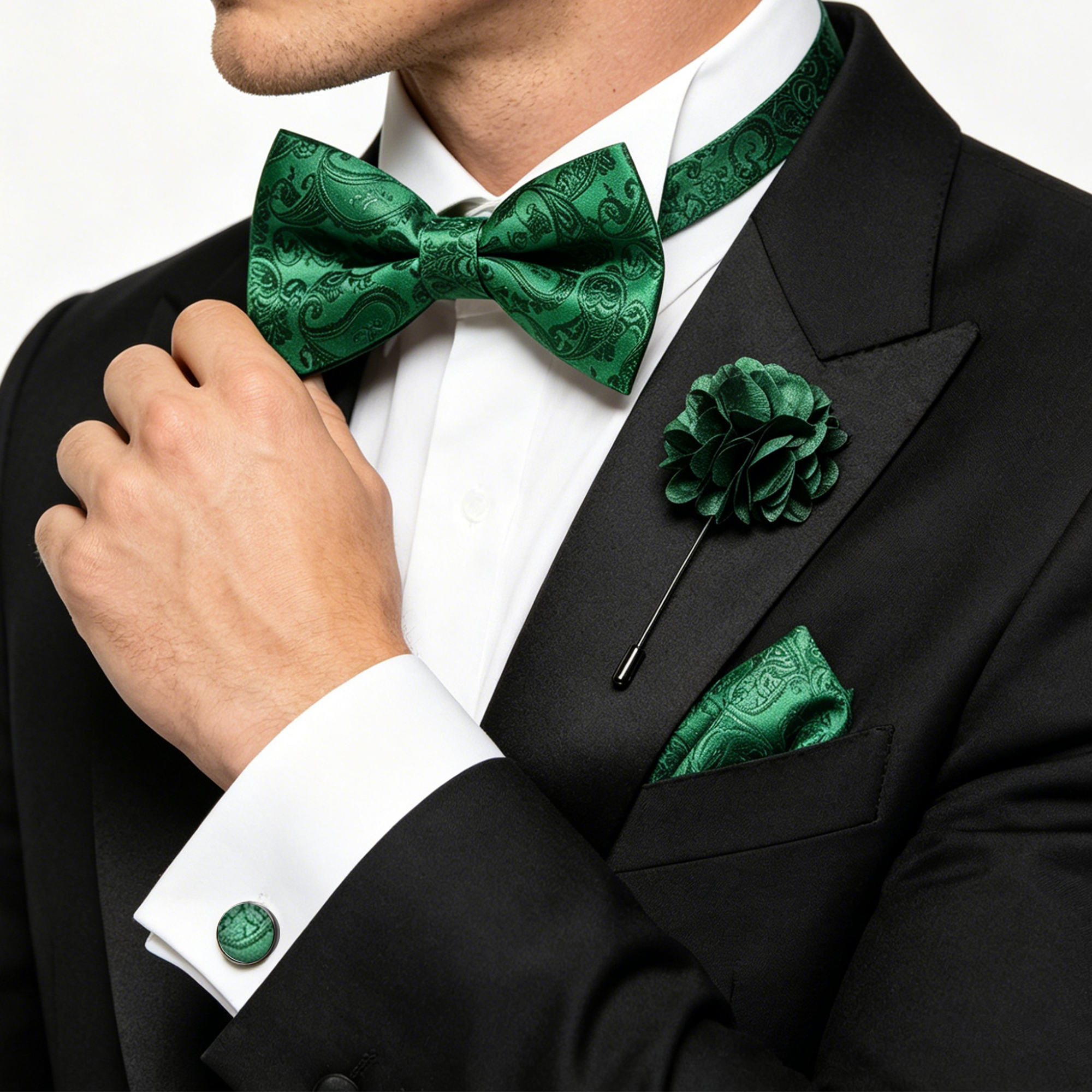 36pcs Black Silk Jacquard Pais - Bow Tie Pre Tied 리뷰 및 가격