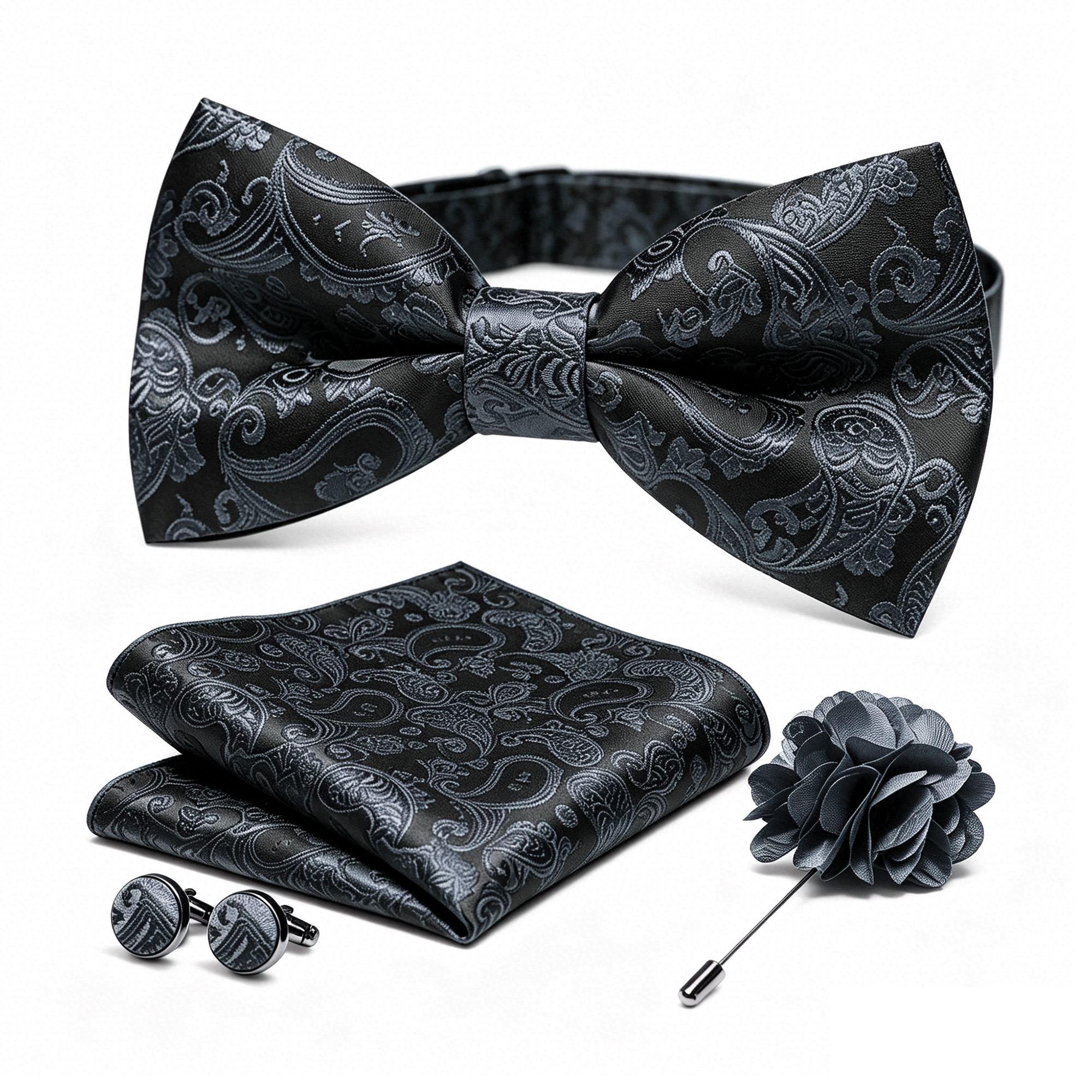 36pcs Black Silk Jacquard Pais - Bow Tie Pre Tied 리뷰 및 가격
