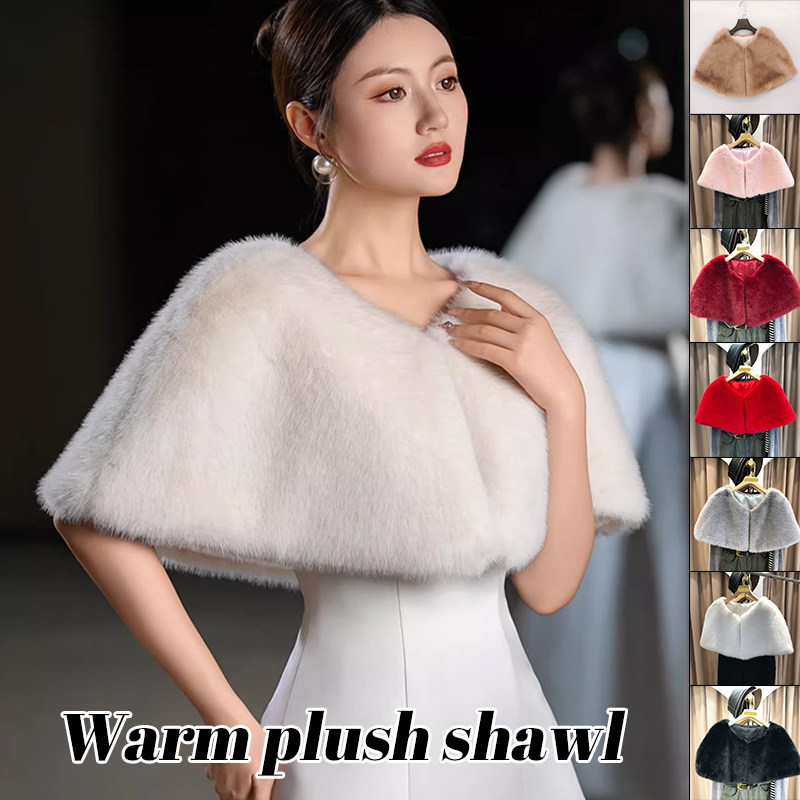 Women Winter Faux Fur Shawl El - Stole Wedding Shawl 리뷰 및 가격