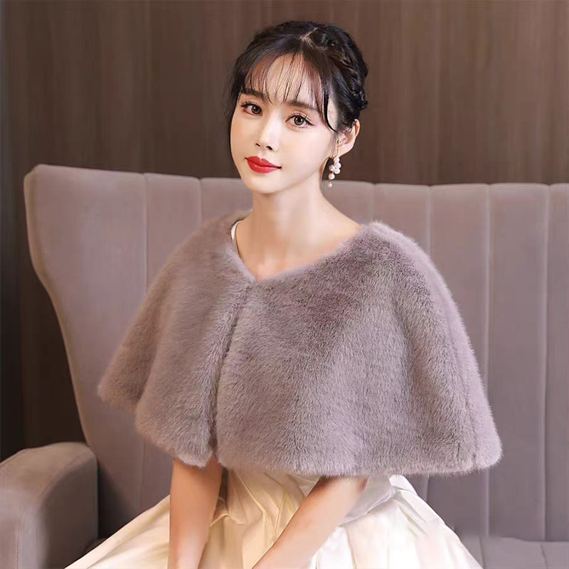 Women Winter Faux Fur Shawl El - Stole Wedding Shawl 리뷰 및 가격