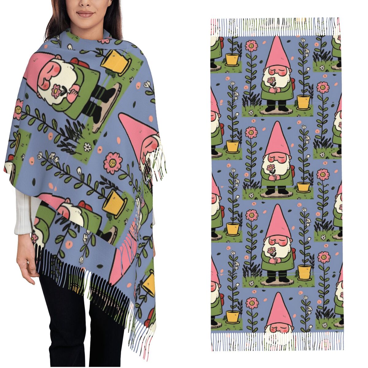 Mythical Garden Gnome Shawls W - Pashmina Wrap Large 리뷰 및 가격