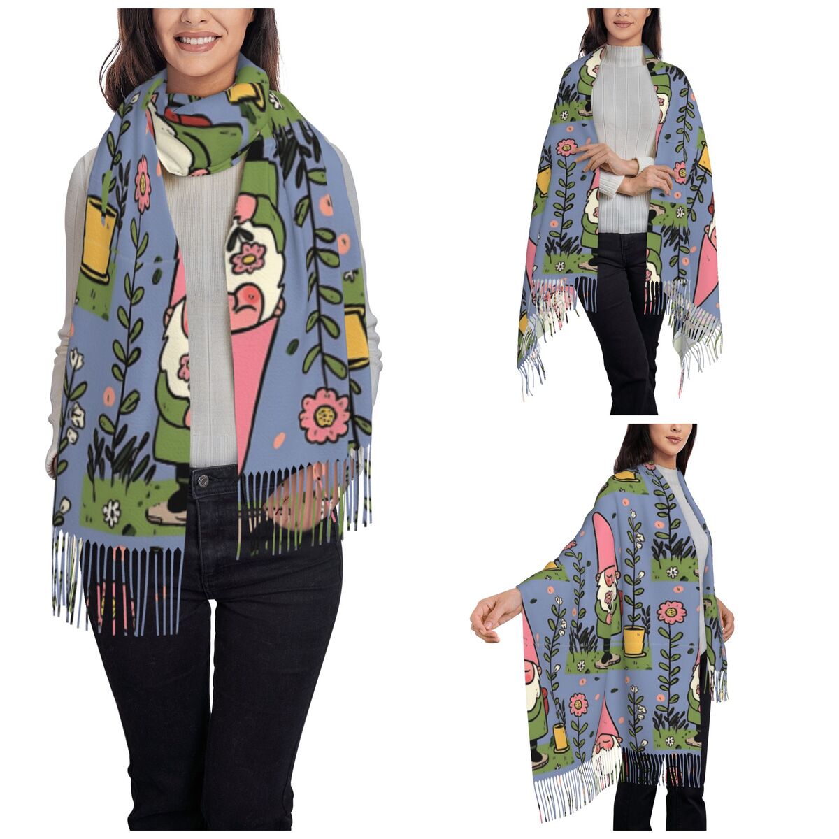 Mythical Garden Gnome Shawls W - Pashmina Wrap Large 리뷰 및 가격