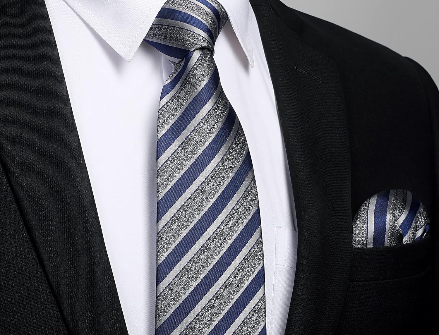 Men's Stripe Tie & Pocket Squa - Handkerchief Cotton Men 리뷰 및 가격