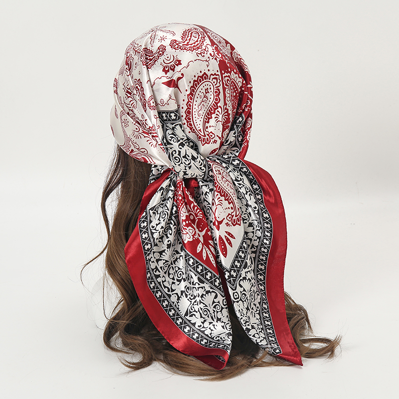 Satin Square Scarf Women Musli - Scarf Silk Square 리뷰 및 가격