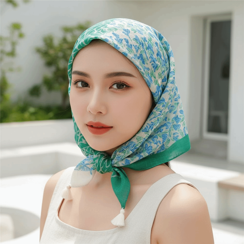 Neck Wrap Cotton-Linen Square  - Bandana Cotton 리뷰 및 가격